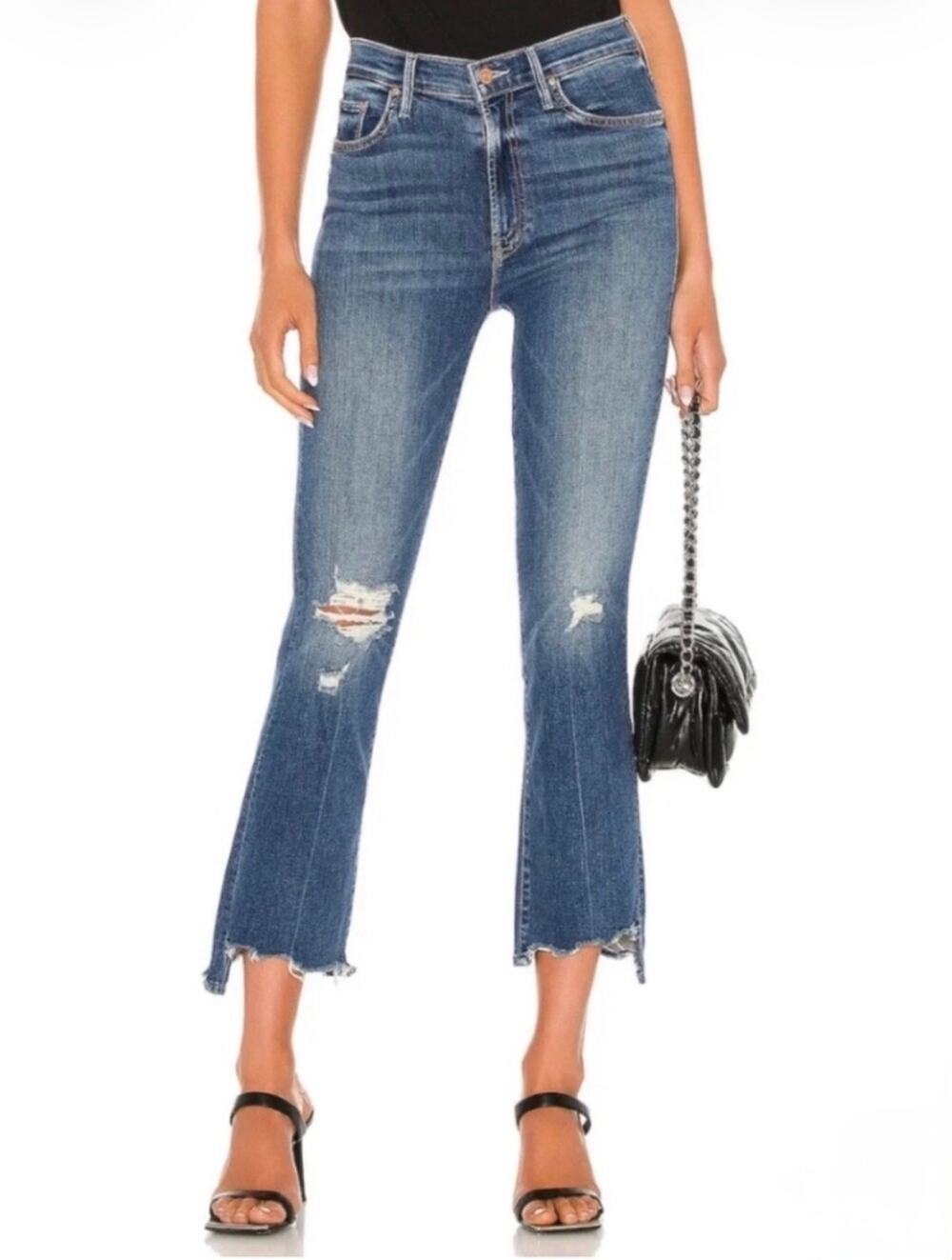 Mother The Insider Crop Step Chew in Dancing On Coals Size 31 High Rise